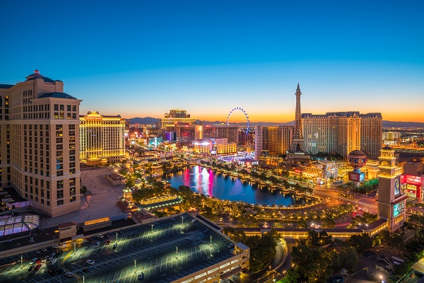 Ariel view of Las Vegas, Nevada at dawn thumbnail image